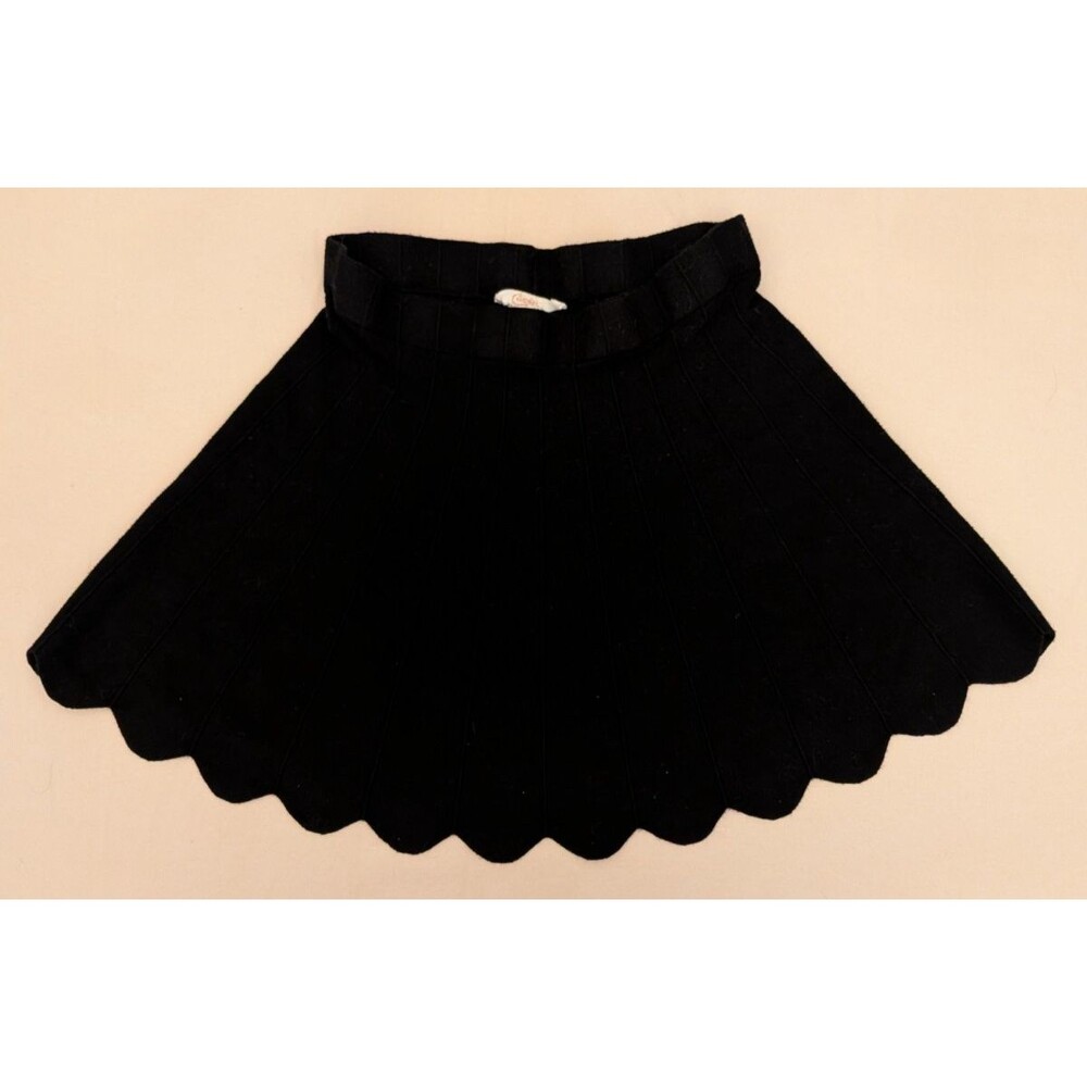 Candies Scalloped Mini Skirt Womens Small - Black